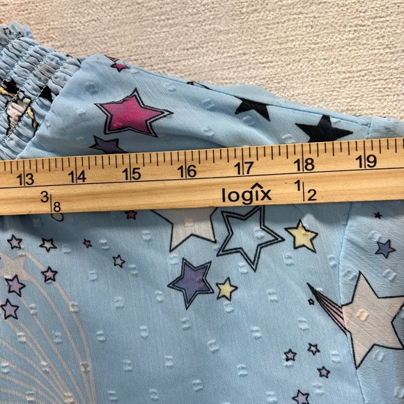 Torrid 3 Clipdot Blouson Sleeve Mock Nexk Skater Dress Cosmic Stars Summer 3X - Picture 6 of 16